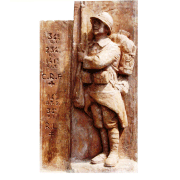 haut-relief d'un soldat de la guerre 14-18